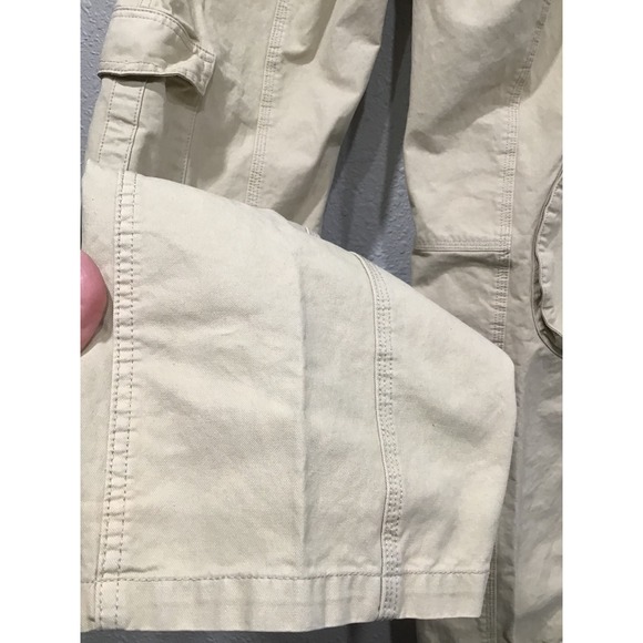 Brandy Melville Kim Cargo Pants OS Beige Utility Y2K Streetwear Low Rise Indie - Picture 6 of 8